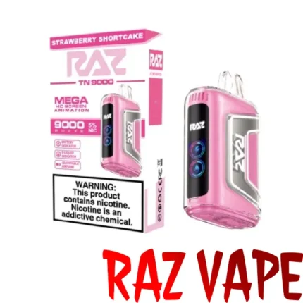 Strawberry Shortcake - Raz TN 9000 Puffs Disposable Vape