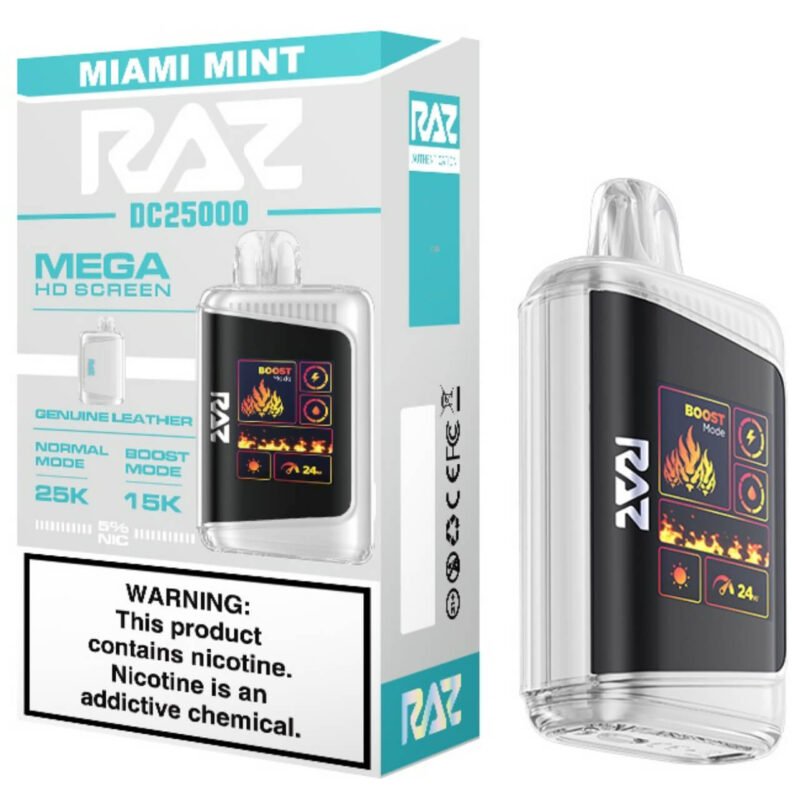 Miami Mint Vape 25000 Puffs by Raz Vapes