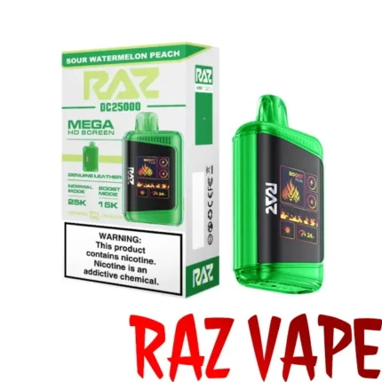 Sour Watermelon Peach - Raz DC25000 Puffs Disposable Vape