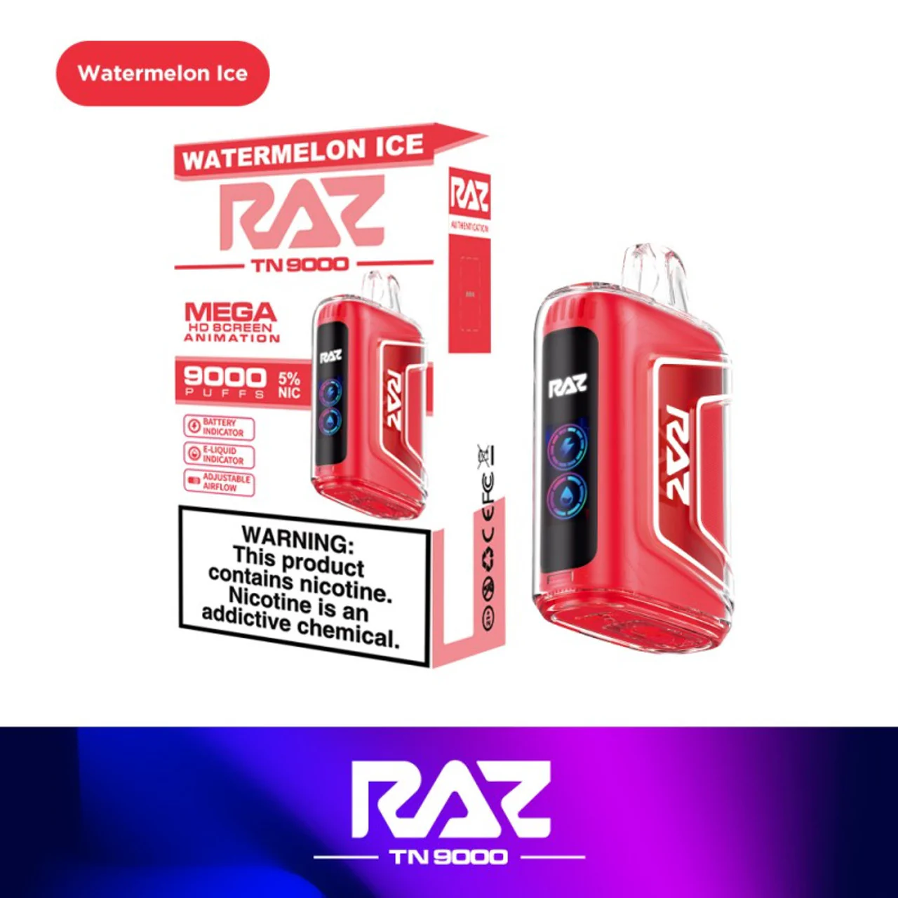 Raz Watermelon Ice Vape TN9000